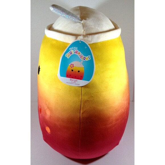 Squishmallow Kellytoy Bergit Boba Tea 16" Plush Doll Toy Stuff Animal Flower NEW - Picture 7 of 10